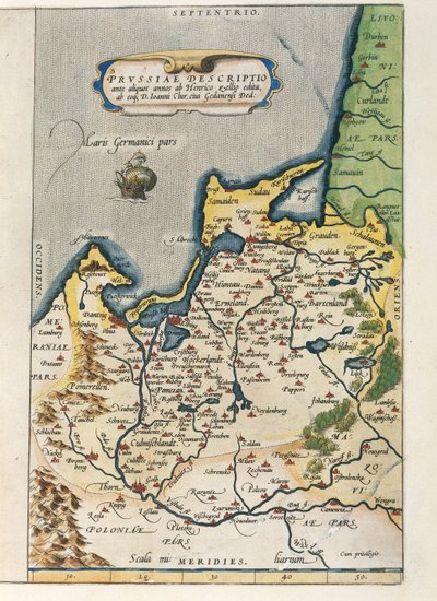 Mapa Prus, z Teatru Świata autorstwa Abrahama Orteliusa autorstwa Abraham Ortelius