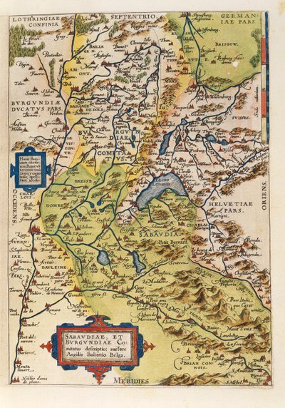 Mapa Sabaudii, z Teatru Świata autorstwa Abrahama Orteliusa autorstwa Abraham Ortelius