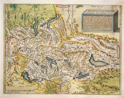 Mapa Szwajcarii z Theatrum Orbis Terrarum autorstwa Abrahama Orteliusa autorstwa Abraham Ortelius