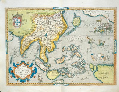Mapa Indii z Theatrum Orbis Terrarum autorstwa Abrahama Orteliusa autorstwa Abraham Ortelius