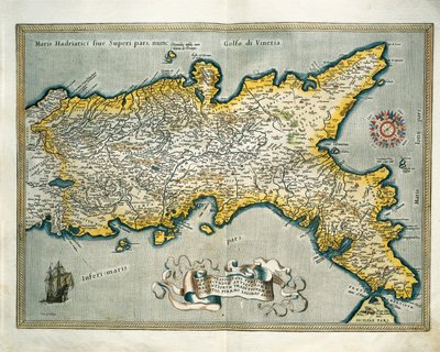 Mapa Królestwa Neapolu, Włochy, z Theatrum Orbis Terrarum autorstwa Abrahama Orteliusa autorstwa Abraham Ortelius