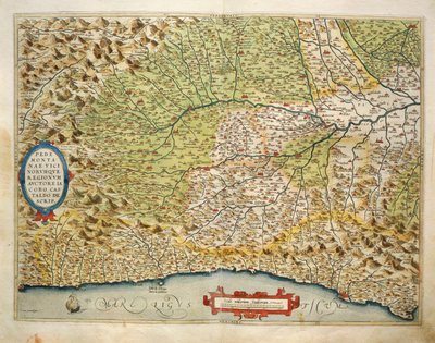 Mapa regionu Piemont, Włochy, z Theatrum Orbis Terrarum autorstwa Abrahama Orteliusa autorstwa Abraham Ortelius