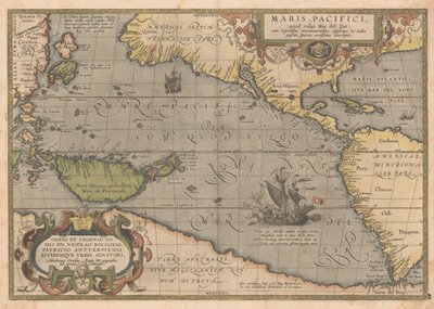 Morze Pacyfiku Z Teatru Świata, 1595 autorstwa Abraham Ortelius