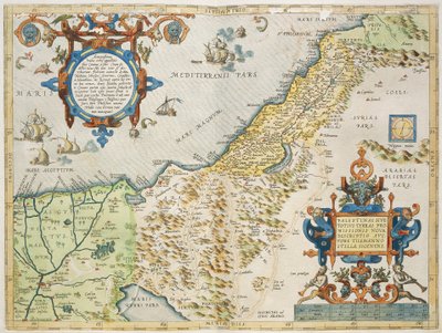 Palestyna, Abraham Ortelius, z Theatrum Orbis Terrarum, Antwerpia, płyta autorstwa Abraham Ortelius