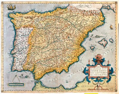Hiszpania, Portugalia autorstwa Abraham Ortelius