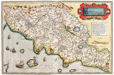 Sociae Opis autora Hieronymo Bellamarto Mapa geograficzna terytorium Toskanii we Włoszech z „Theatrum Orbis Terrarum” autorstwa Abrahama Orteliusa (Oertel, Ortell lub Ortel autorstwa Abraham Ortelius