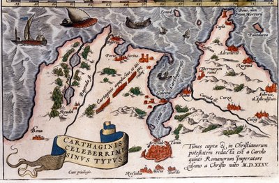Tunis - Atlas Abrahama Orteliusa, Antwerpia autorstwa Abraham Ortelius