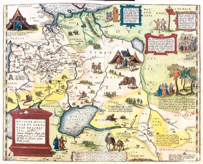 Zachodnia Rosja, południowo-wschodnia Turcja, Armenia, Azerbejdżan, północny Iran, Turkmenistan, Uzbekistan, zachodni Kazachstan. autorstwa Abraham Ortelius