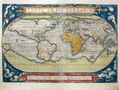 Mapa świata z Theatrum Orbis Terrarum autorstwa Abrahama Orteliusa autorstwa Abraham Ortelius