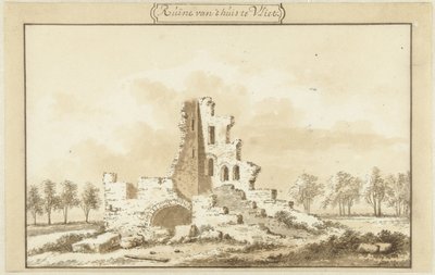 Ruiny domu w Vliet, w Lopikkerwaard autorstwa Abraham Rademaker