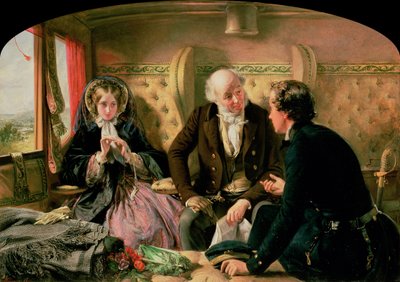 Pierwsza klasa - Spotkanie, ok. 1854 autorstwa Abraham Solomon