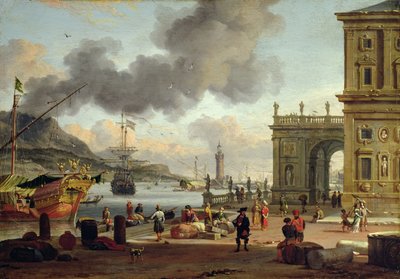 Śródziemnomorska scena portowa autorstwa Abraham Storck