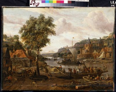 Łodzie żaglowe. Obraz Abrahama Storcka (1635-1710). Olej na płótnie, 48 x 69 cm, koniec XVII-pocz. XVIII w. Szkoła flamandzka, sztuka baroku. Muzeum Ermitażu w Sankt Petersburgu. autorstwa Abraham Storck