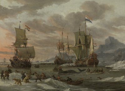 Wielorybnictwo na Oceanie Arktycznym Tereny wielorybnictwa autorstwa Abraham Storck