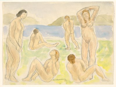 Kąpiących się (lub figurek) autorstwa Abraham Walkowitz