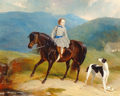 Mistrz Edward Coutts Marjoriebanks na kucyku, ok. 1851 (olej na płótnie) autorstwa Abraham and Webster Thomas Cooper
