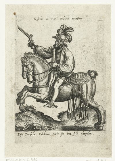 Niemiecki jeździec z pistoletem autorstwa Abraham de Bruyn (attributed to)