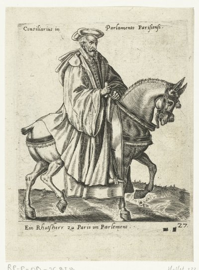 Francuski radny na koniu autorstwa Abraham de Bruyn (attributed to)