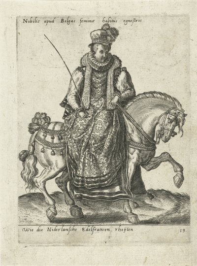 Holenderska szlachcianka na koniu autorstwa Abraham de Bruyn (attributed to)