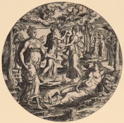 Diana i jej nimfy w ogrodzie autorstwa Abraham de Bruyn