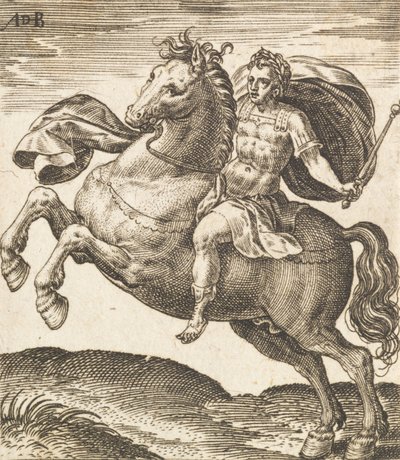 Domicjan z Dwunastu Cezarów na koniu, ok. 1565-1587. autorstwa Abraham de Bruyn