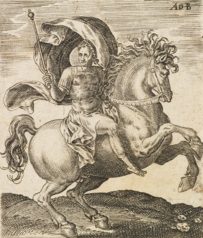Sergiusz Galba z Dwunastu Cezarów na Konnym grzbiecie, c1565-1587. autorstwa Abraham de Bruyn