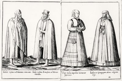 Odzież żydowska z XVI wieku z „Omnium Poene Gentium Imagines”, wydanej w Kolonii autorstwa Abraham de Bruyn