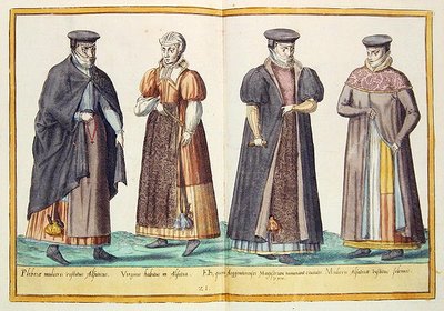 Stroje z XVI wieku z „Omnium Poene Gentium Imagines”, wydanej w Kolonii autorstwa Abraham de Bruyn