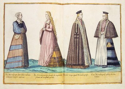 Stroje z XVI wieku z „Omnium Poene Gentium Imagines”, wydanej w Kolonii autorstwa Abraham de Bruyn
