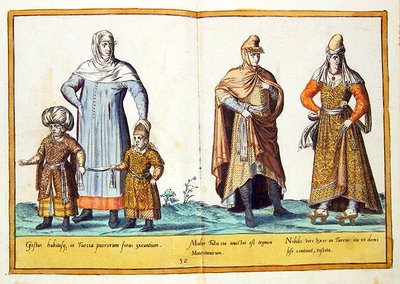 Stroje z XVI wieku z „Omnium Poene Gentium Imagines”, wydanej w Kolonii autorstwa Abraham de Bruyn