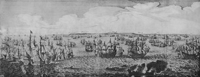 Bitwa w Downs, c1639 autorstwa Abraham de Verwer