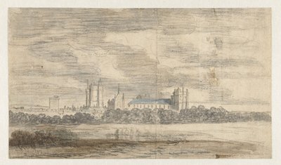 Widok na Château de Vincennes, za rzędem drzew autorstwa Abraham de Verwer