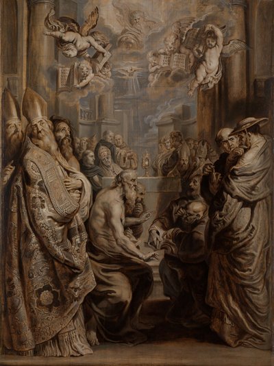 Dysputa o obecności Chrystusa w Eucharystii autorstwa Abraham van Diepenbeeck
