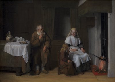 Prorok Eliasz z wdową z Sarepty i jej synem autorstwa Abraham van Dijck