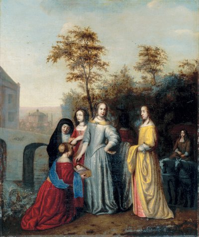 Znalezienie Mojżesza (olej na płótnie) autorstwa Abraham van Dyck