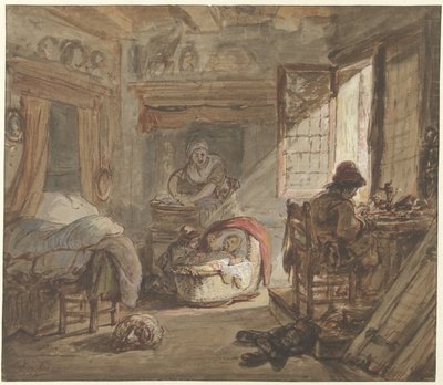 Wnętrze z rodziną autorstwa Abraham van Strij (I)