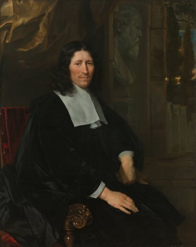 Portret Pietera de la Court Portret Pietera de la Courta. Producent i właściciel sukna, najpierw w Lejdzie, od 1673 w Amsterdamie, publicysta polityczny autorstwa Abraham van den Tempel