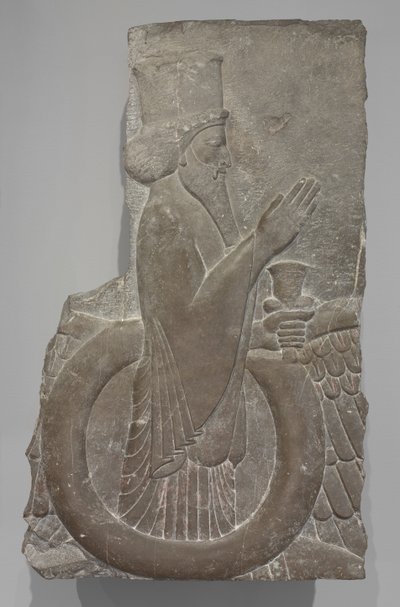 Ahuramazda w Skrzydlatym Dysku, Persepolis, 486-460 pne (wapień) autorstwa Achaemenid