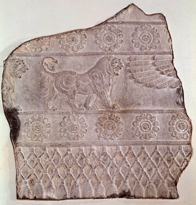 Fragment płaskorzeźby przedstawiającej chodzącego lwa. Z Persepolis (Iran) Epoque Routenide, 460 pne. Seattle, Muzeum Sztuki autorstwa Achaemenid