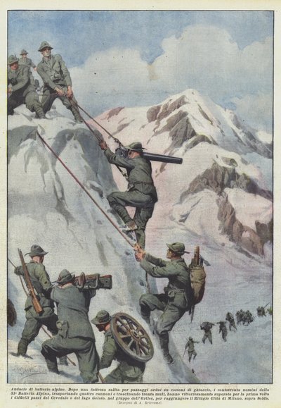 Odwaga baterii alpejskich autorstwa Achille Beltrame