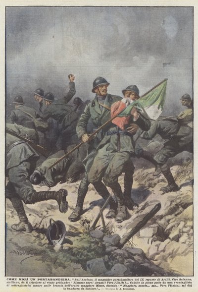 Jak zginął nosiciel flagi autorstwa Achille Beltrame