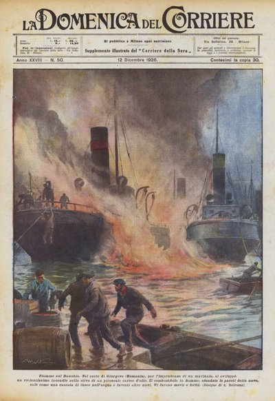 Płomienie na Dunaju autorstwa Achille Beltrame