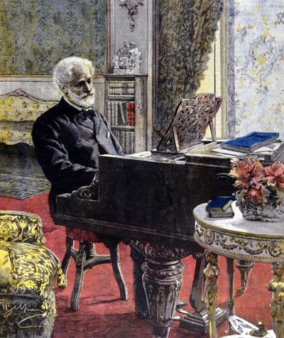 Giuseppe Verdiego w Mediolanie w 1899 r. ilustracja Achille Beltrame. autorstwa Achille Beltrame