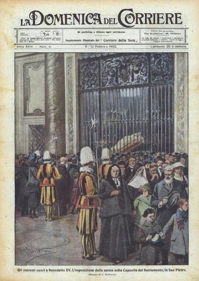 Skrajne zaszczyty dla Benedykta XV autorstwa Achille Beltrame