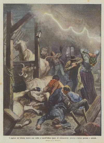 Kaprysy pioruna w stajni w CastellAlfero (prowincja Alessandria), ziemia i ból? autorstwa Achille Beltrame