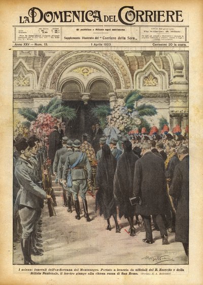 Uroczysty pogrzeb x-władcy Czarnogóry autorstwa Achille Beltrame