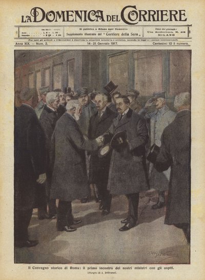 Historyczny zjazd w Rzymie, pierwsze spotkanie naszych ministrów z gośćmi autorstwa Achille Beltrame