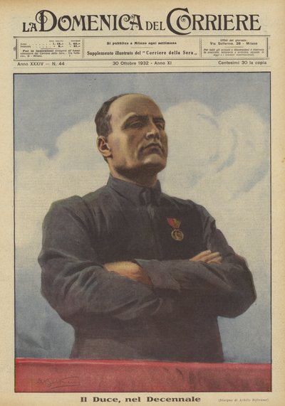 Il Duce, w dziesięcioletnim autorstwa Achille Beltrame