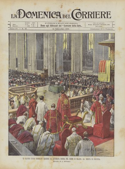 Wielki Synod Diecezjalny, który odbył się w zeszłym tygodniu w katedrze w Mediolanie, sesja zamykająca autorstwa Achille Beltrame