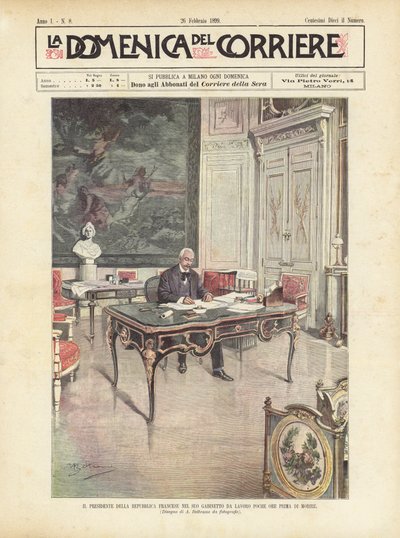 Prezydent Republiki Francuskiej w swoim gabinecie roboczym na kilka godzin przed śmiercią autorstwa Achille Beltrame